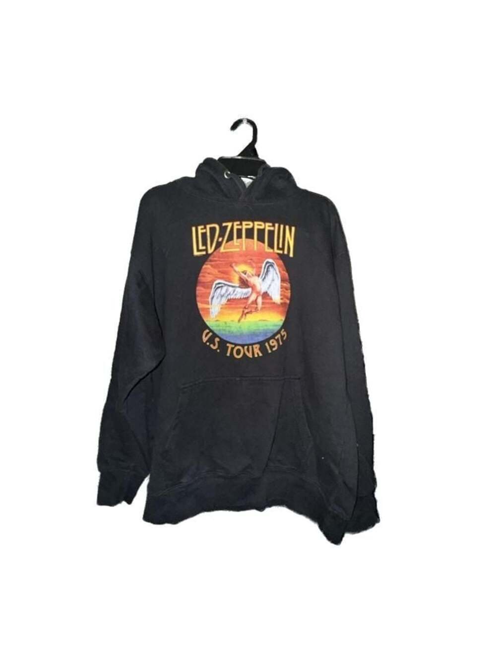 Led Zeppelin US Tour 1975 Graphic Pullover Hoodie Black